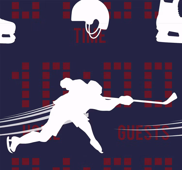 Teenage bedroom roller blind hockey player - TenStickers