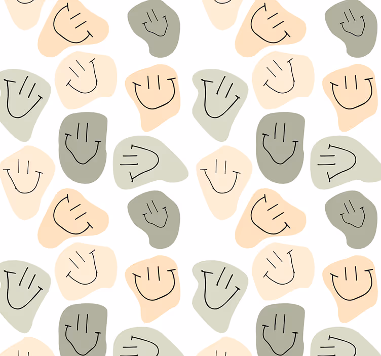 Teenage bedroom roller blind with simple neutral smileys - TenStickers