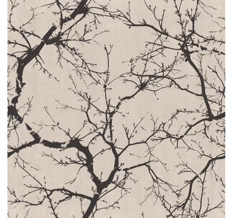 Modern roller blind with thin black branches - TenStickers