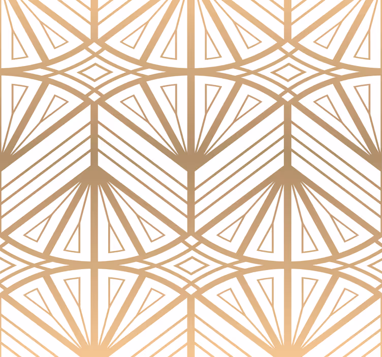 Modern roller blind with golden geometric pattern - TenStickers