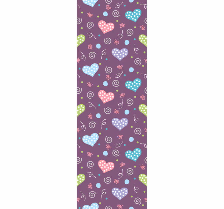 Modern roller blind pattern-decor hearts and lines - TenStickers