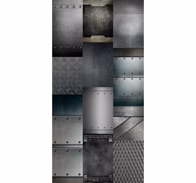 Modern roller blind metal black block pattern - TenStickers