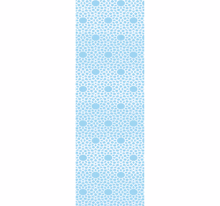 Modern roller blind with white and blue geometric design - TenStickers