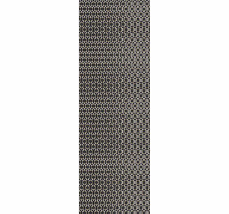 Modern roller blind with gold and gray hexagons - TenStickers