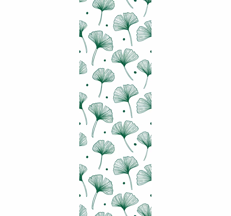 Modern roller blind big ginkgo green leaves - TenStickers
