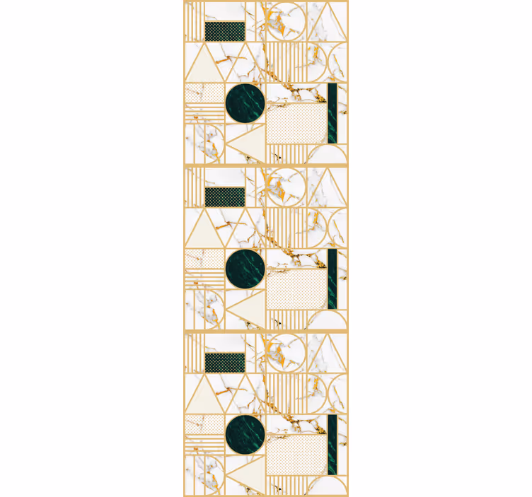 Modern roller blind in white marble geometric - TenStickers