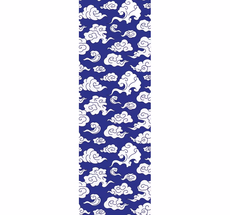 Modern roller blind with white clouds on blue - TenStickers