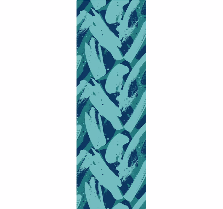 Modern roller blind in green and blue strokes - TenStickers