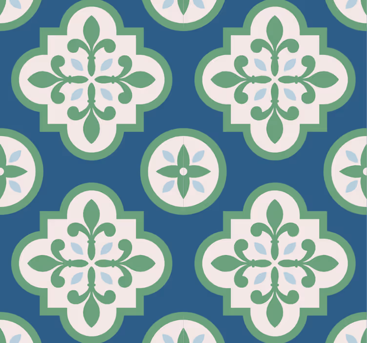 Modern roller blind green clover portuguese tile - TenStickers