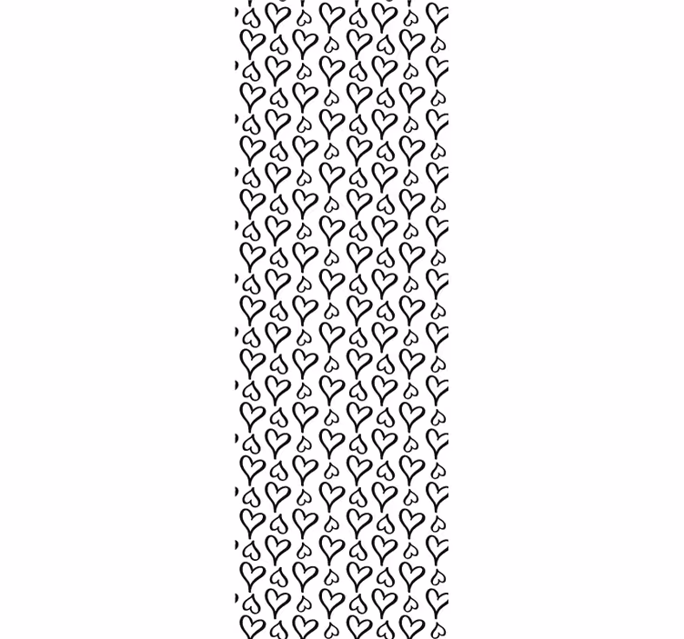 Modern roller blind with black heart illustrations - TenStickers