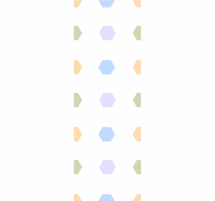 Modern roller blind multicolor hexagons on light background - TenStickers