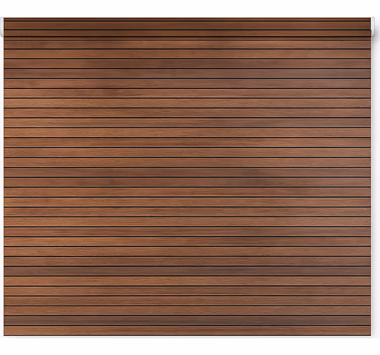 Texture and pattern roller blind in parallel walnut slats - TenStickers