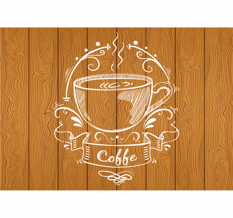 Kitchen roller blind with coffee wood pattern - TenStickers