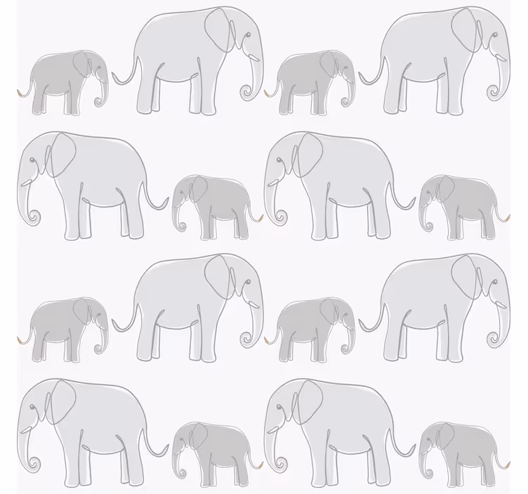 Gray roller blind minimalist elephants design - TenStickers