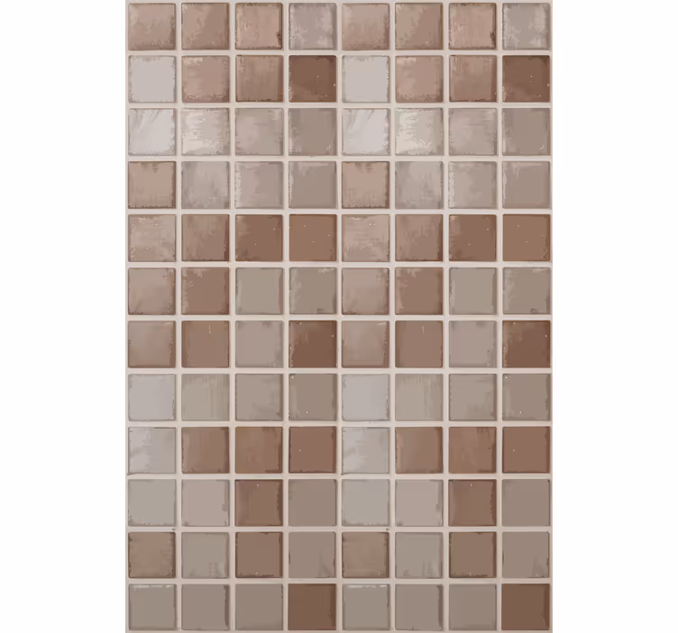 Beige roller blind with ceramic squares pattern - TenStickers
