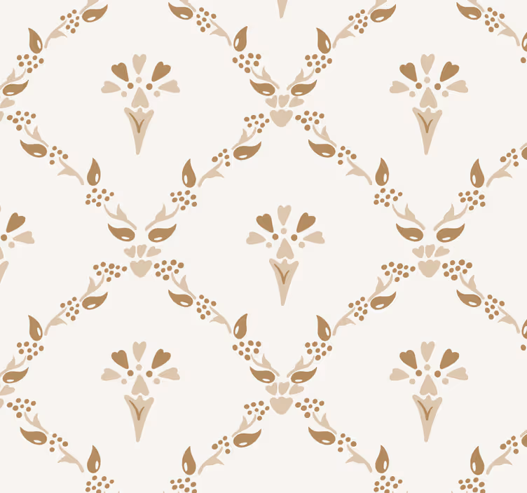 Beige roller blind with hexagonal floral design - TenStickers