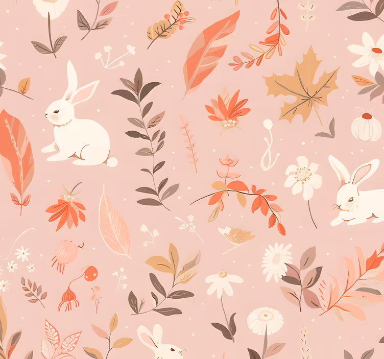 Pink roller blind autumn forest design - TenStickers