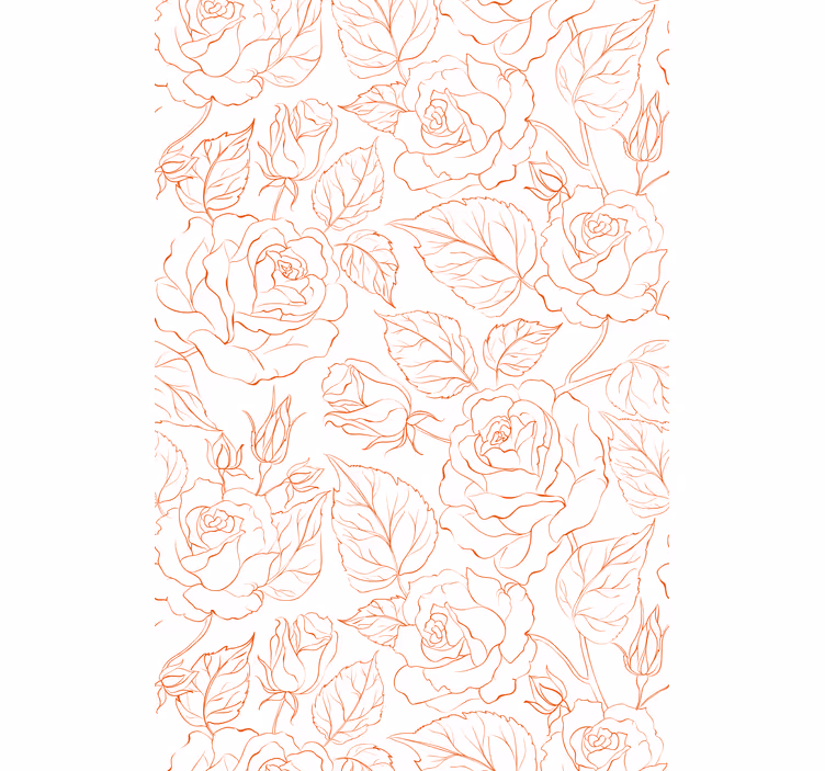 Pink roller blind with delicate rose patterns - TenStickers