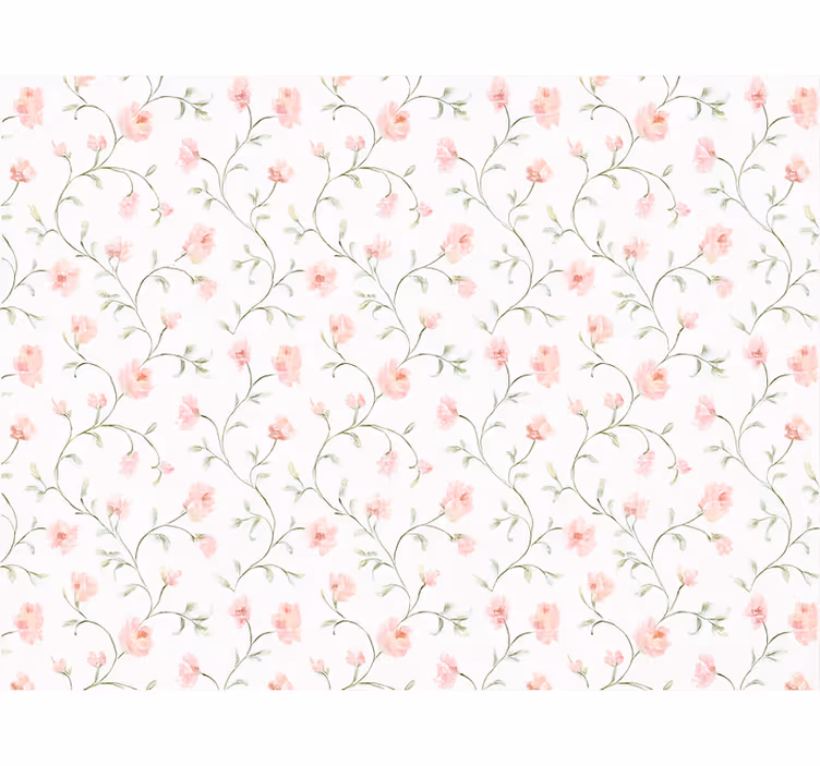 Pink roller blind with botanical pink flower design - TenStickers