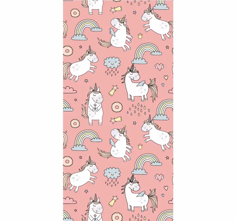 Pink roller blind unicorn magic delight - TenStickers