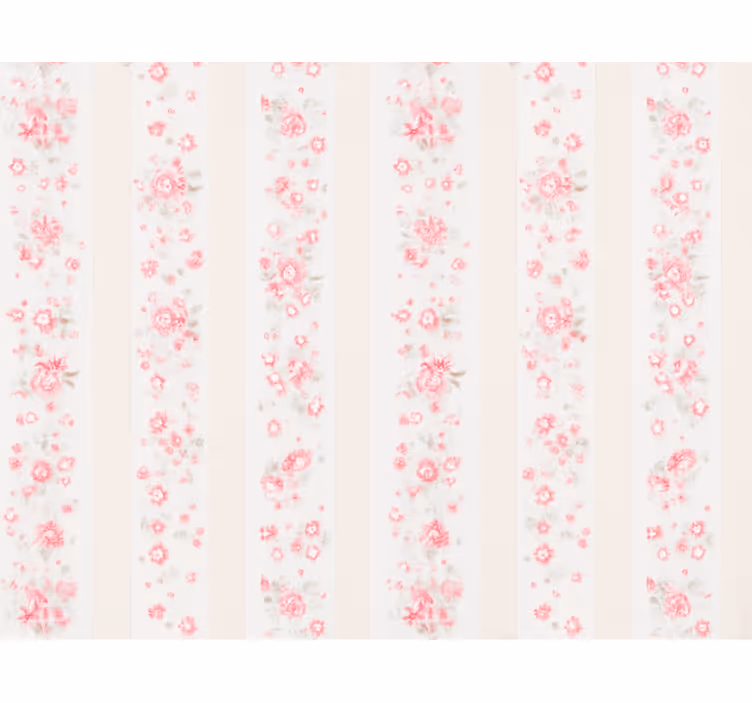 Pink roller blind pink retro floral stripes - TenStickers