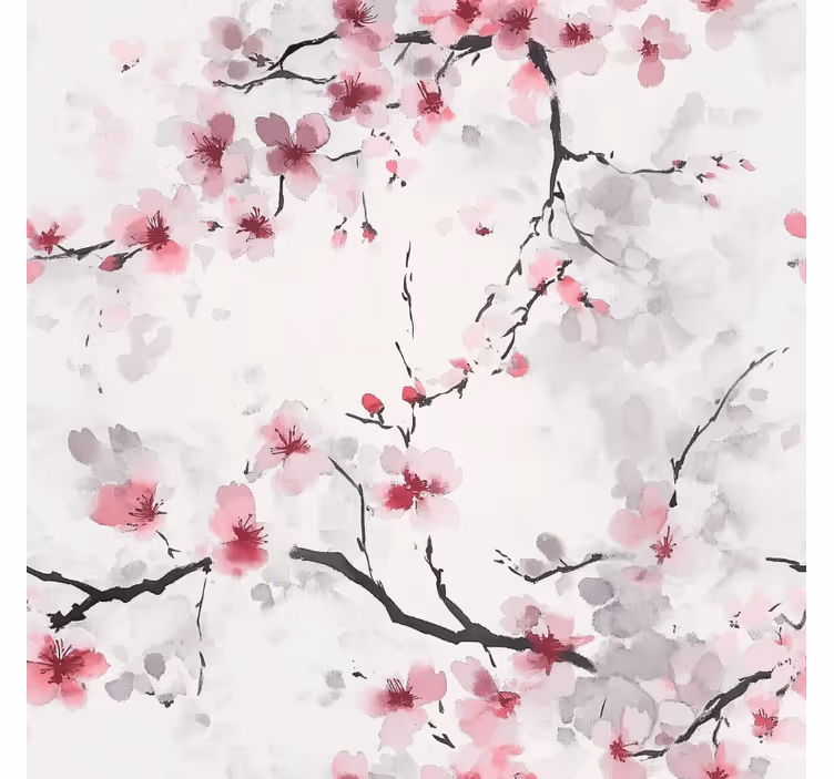 Pink roller blind pink cherry blossom design - TenStickers