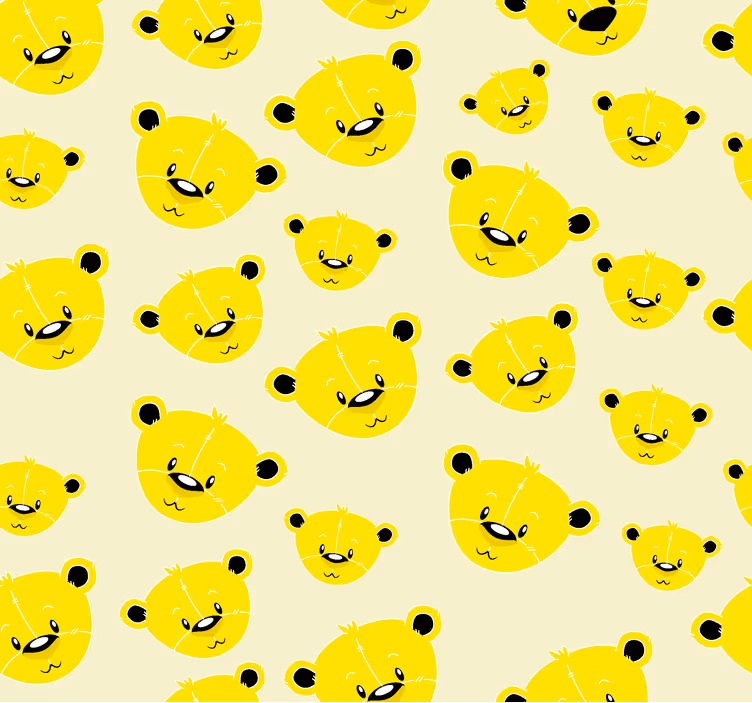 Yellow roller blind with adorable bear pattern - TenStickers