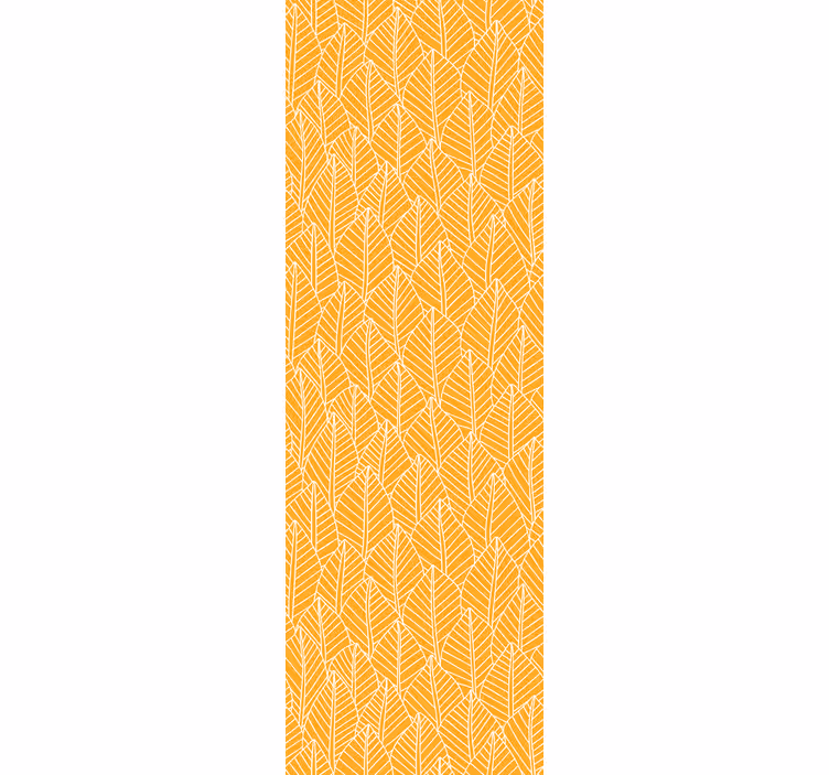 Yellow roller blind with foliage yellow design - TenStickers