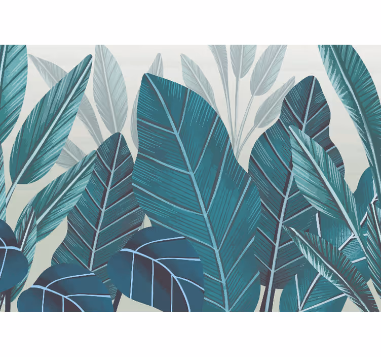 Kitchen roller blind with 3d watercolor tropical leaves - TenStickers