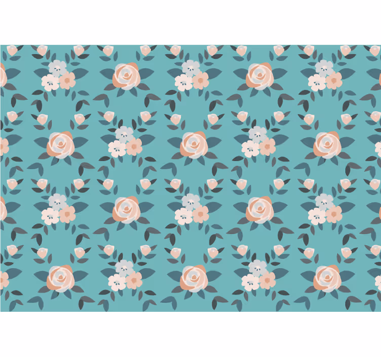 Kitchen roller blind in pastel multicolor roses - TenStickers