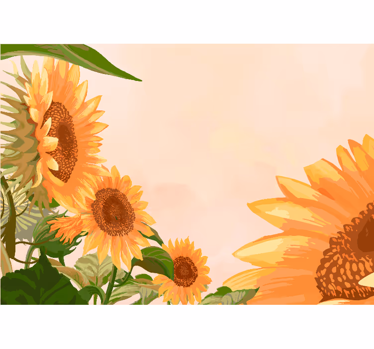Kitchen roller blind painted sunflowers - TenStickers