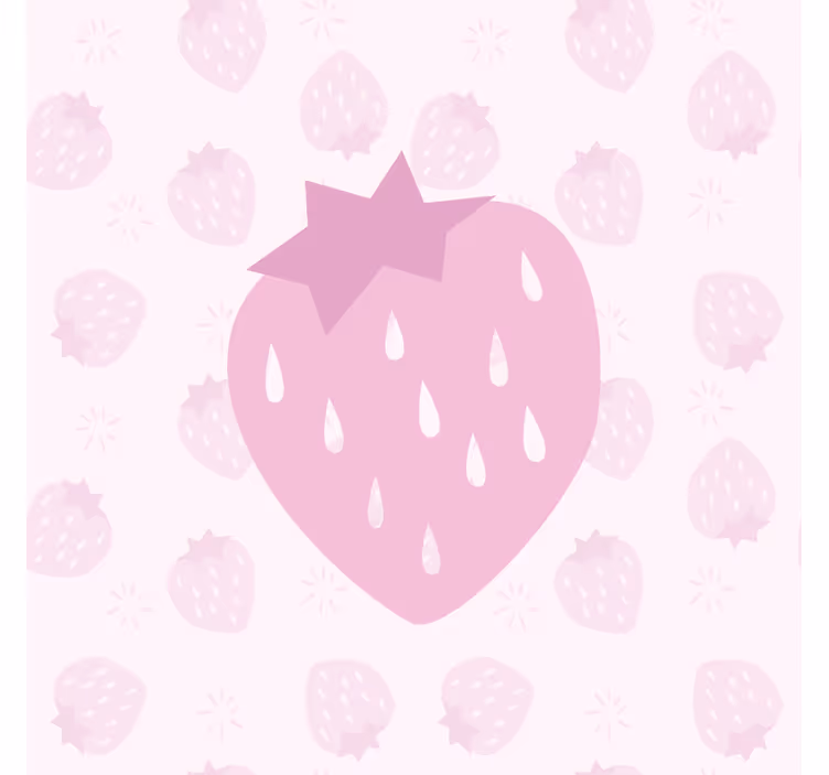 Kitchen roller blind with strawberries pattern on pink - TenStickers