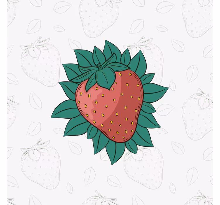 Kitchen roller blind with vibrant strawberry leaves - TenStickers