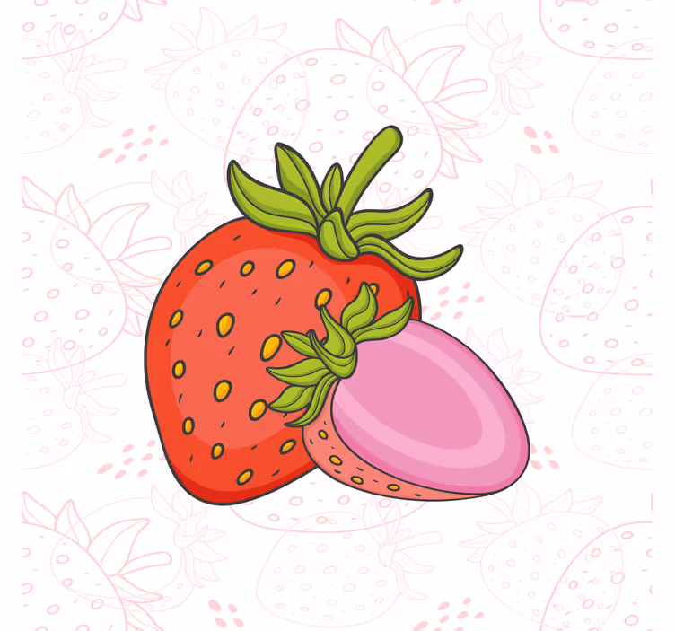 Kitchen roller blind seamless red and pink strawberries - TenStickers