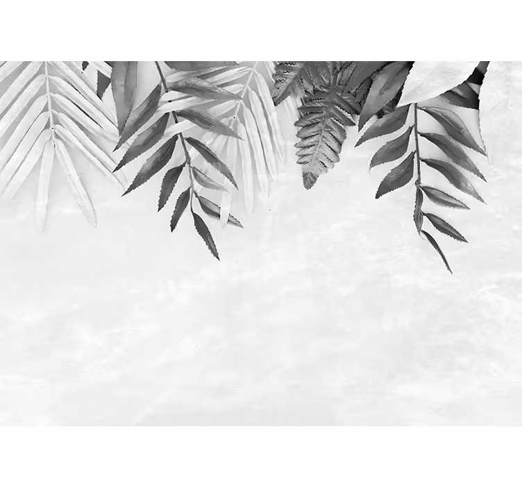 White roller blind with gray feather pattern - TenStickers
