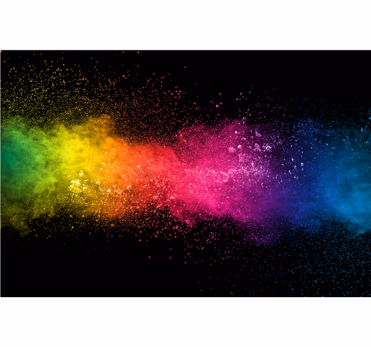 Living room roller blind in multicolor splash - TenStickers