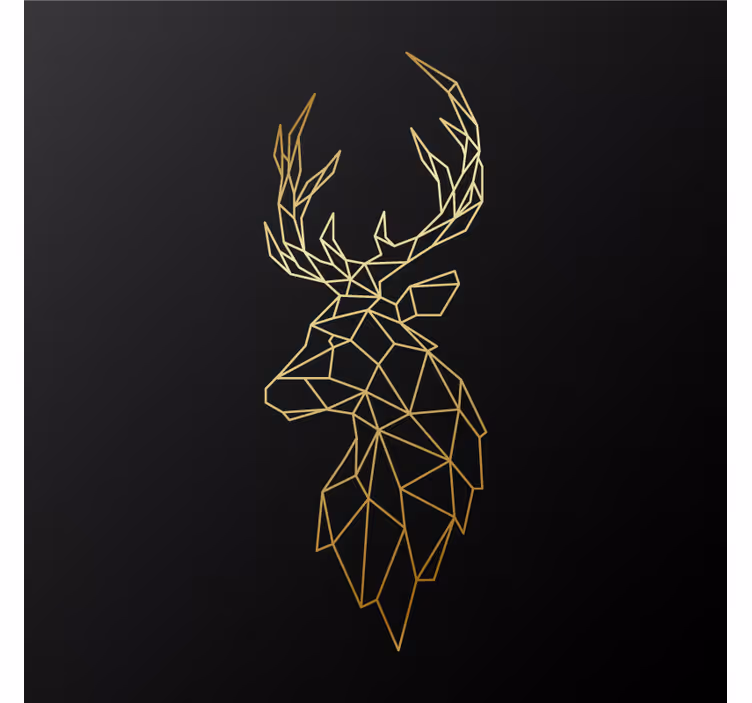 Living room roller blind golden origami deer - TenStickers