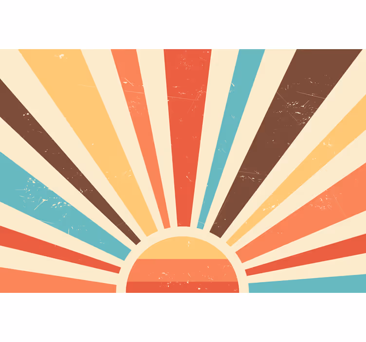 Living room roller blind in abstract vintage sunset - TenStickers