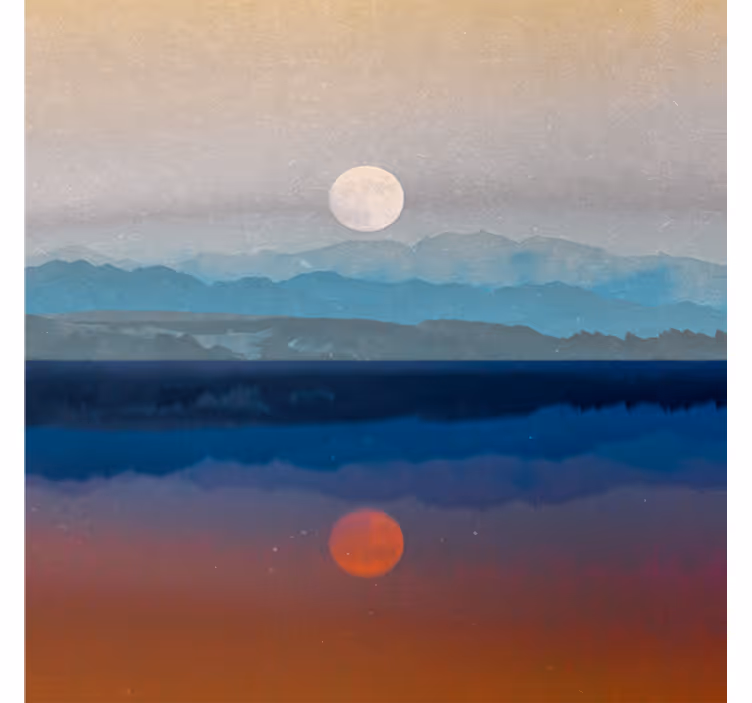 Living room roller blind with beautiful moon design - TenStickers