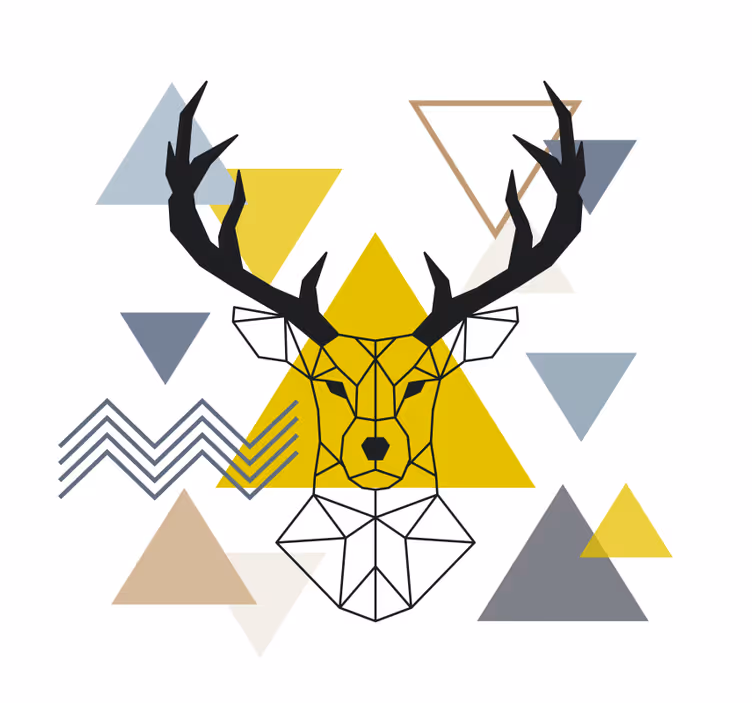Living room roller blind geometric stag - TenStickers