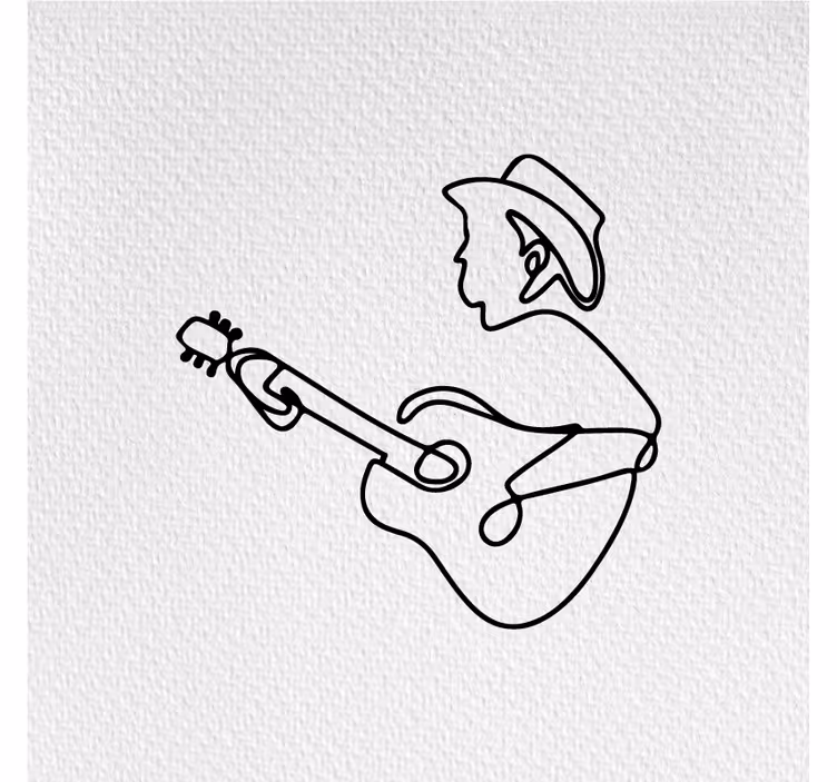 Living room roller blind with cute guitarist design - TenStickers