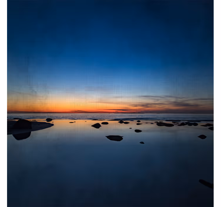 Living room roller blind nordic sunset at sea - TenStickers