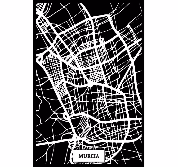 Living room roller blind topographic map murcia - TenStickers