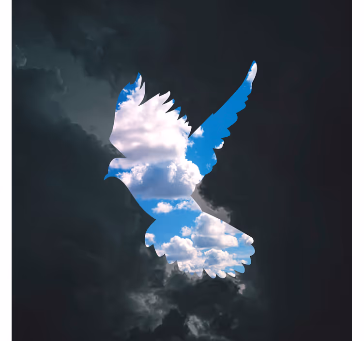 Living room roller blind magritte dove - TenStickers