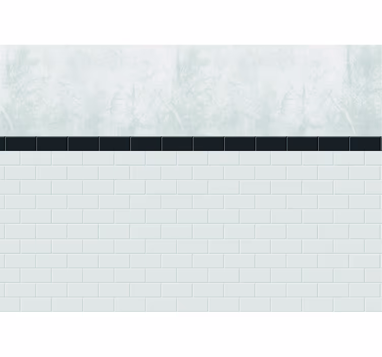 White roller blind with white tiles design - TenStickers
