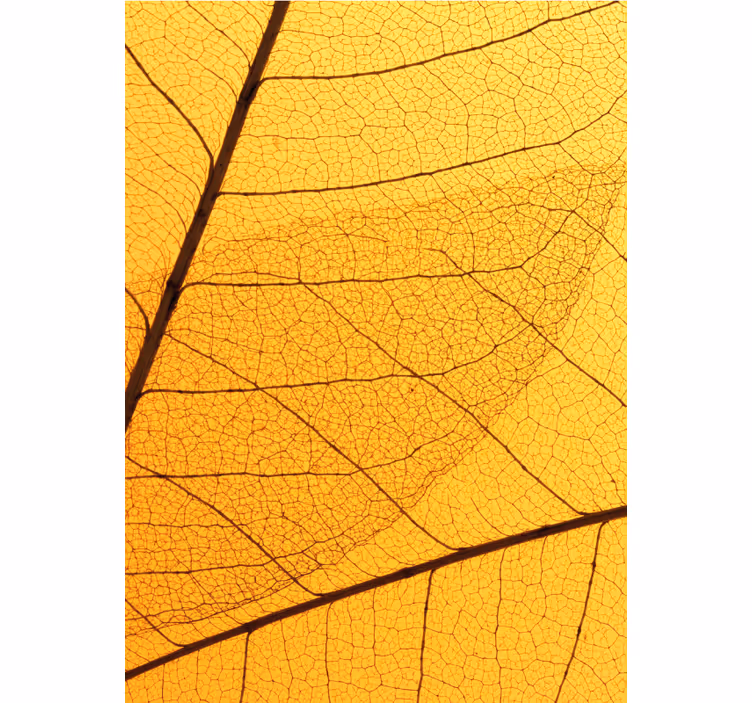Yellow roller blind with botanical leaf pattern - TenStickers