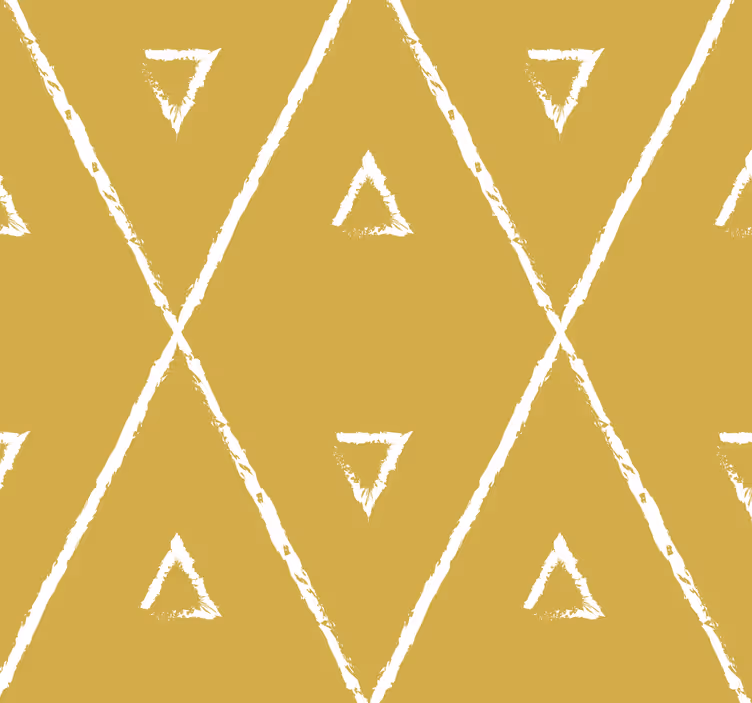 Yellow roller blind with geometric rhombus pattern - TenStickers
