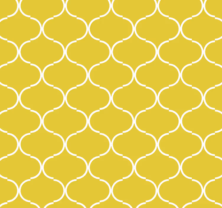 Yellow roller blind with geometric line design - TenStickers