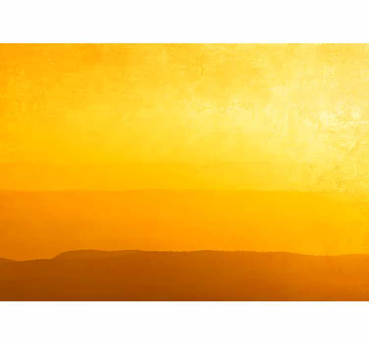 Yellow roller blind hills at sunset - TenStickers