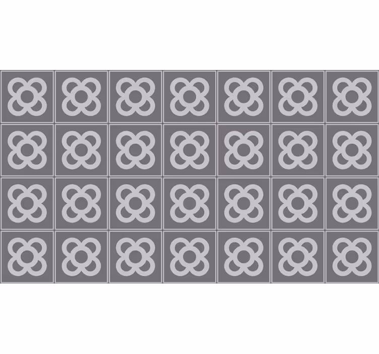 Gray roller blind with barcelona tile design - TenStickers